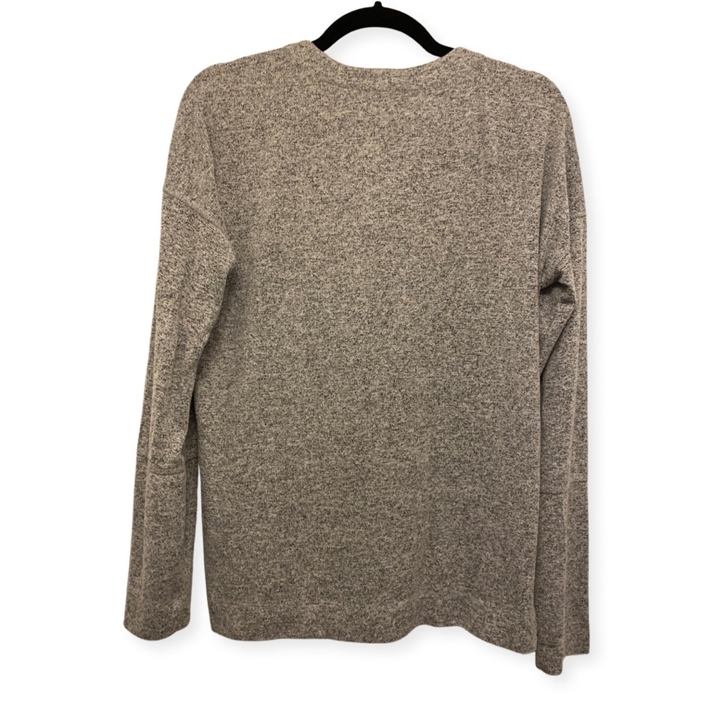 Rails Soft Flowy Long Sleeve Solid Grey V-Neck To… - image 2